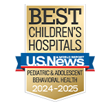 U.S. News & World Report Best Children's Hospitals Pediatric Adolescent Behavioral Health badge