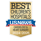 U.S. News & World Report Best Children's Hospitals Cardiology & Heart Surgery 2023-24 badge