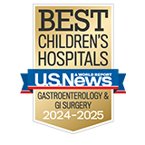 U.S. News & World Report Best Children's Hospitals Gastroenterology & GI Surgery badge