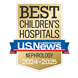 U.S. News & World Report Best Children's Hospitals Nephrology badge