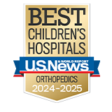 U.S. News & World Report Best Children's Hospitals Orthopedics badge